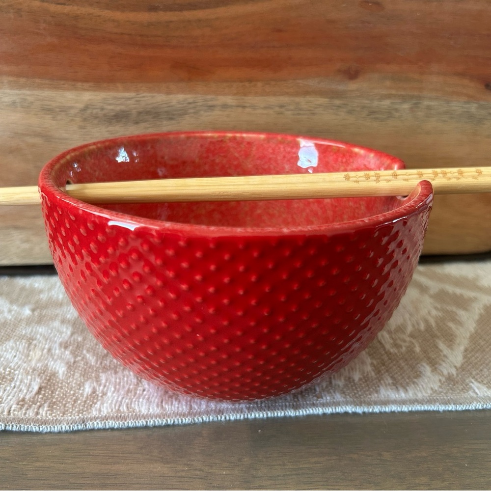 Pacifica Red Textured Ceramic Bowl
